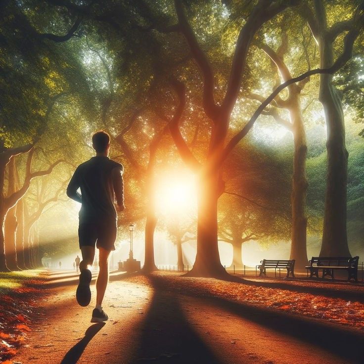 Layered landscape shapes in cool blue tones suggesting outdoor rhythm