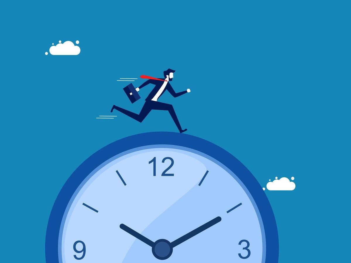 Abstract blue curves suggesting varied motion paths during a workday